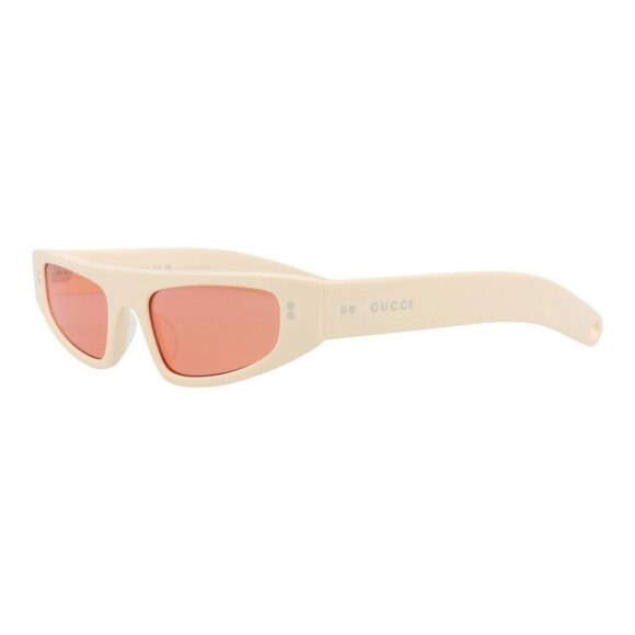 Gucci Womens Cat Eye Ivory Ivory Red Fashion Designer Eyewear - Picture 1 of 4